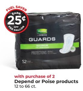 Depend or Poise products
