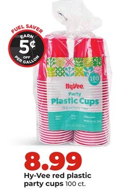 Hy-Vee red plastic party cups