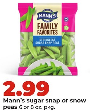 Mann's sugar snap or snow peas