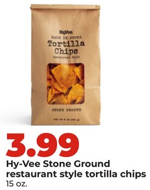 Hy-Vee Stone Ground restaurant style tortilla chips