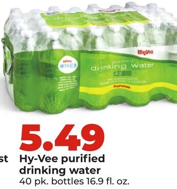 Hy-Vee purified drinking water