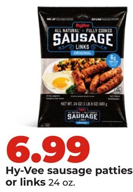Hy-Vee sausage patties or links