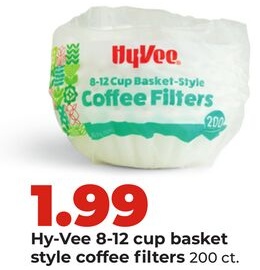 Hy-Vee 8-12 cup basket style coffee filters