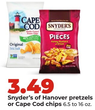 Snyder's of Hanover pretzels or Cape Cod chips