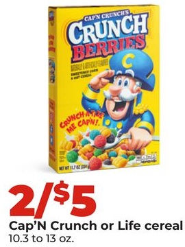 Cap'N Crunch or Life cereal