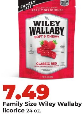 Family Size Wiley Wallaby licorice