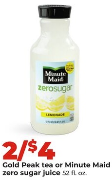Gold Peak tea or Minute Maid zero sugar juice
