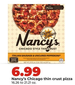 Nancy's Chicago thin crust pizza