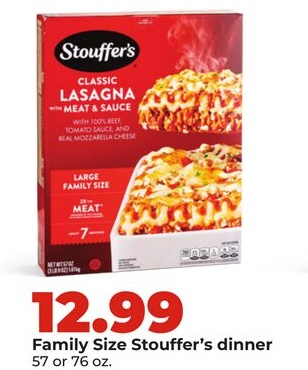 Family Size Stouffer's dinner