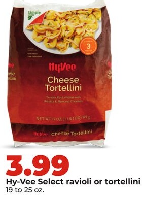 Hy-Vee Select ravioli or tortellini