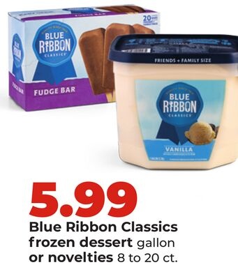 Blue Ribbon Classics frozen dessert gallon or novelties