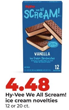Hy-Vee We All Scream! ice cream novelties