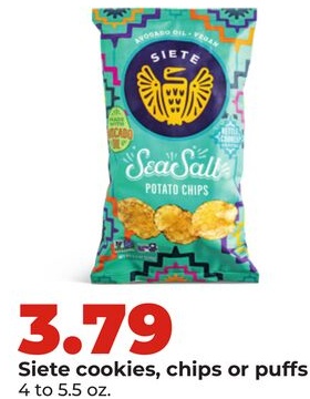 Siete cookies, chips or puffs