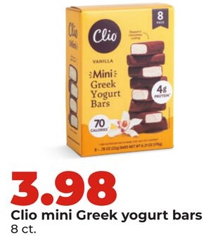 Clio mini Greek yogurt bars