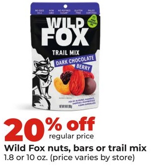 Wild Fox nuts, bars or trail mix