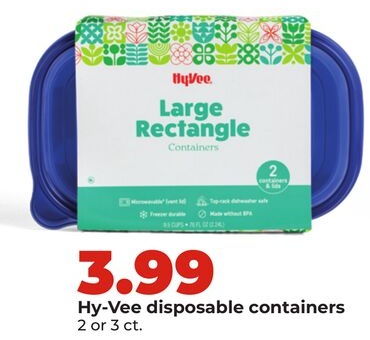 Hy-Vee disposable containers