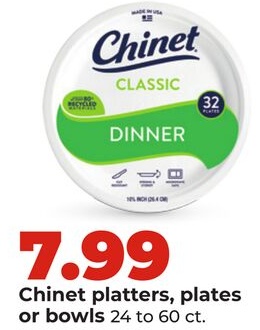 Chinet platters, plates or bowls