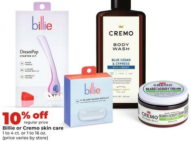 Billie or Cremo skin care