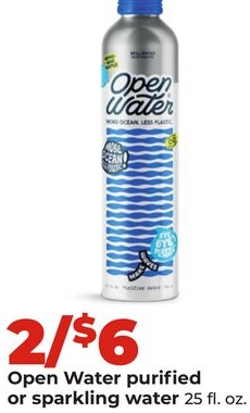 Open Water purified or sparkling water