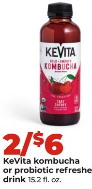 KeVita kombucha or probiotic refresher drink