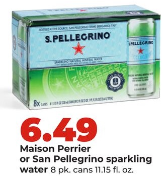 Maison Perrier or San Pellegrino sparkling water