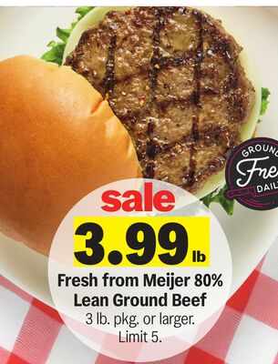 Fresh from Meijer 80% Lean Ground Beef