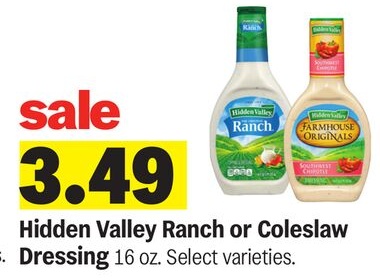 Hidden Valley Ranch or Coleslaw Dressing