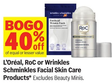 L'Oréal, RoC or Wrinkles Schminkles Facial Skin Care Products*