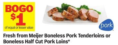 Fresh from Meijer Boneless Pork Tenderloins or Boneless Half Cut Pork Loins*