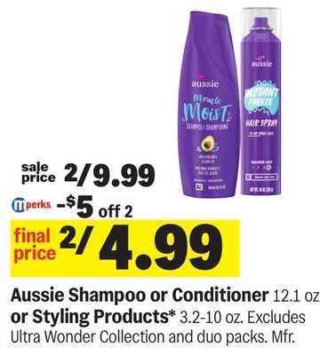 Aussie Shampoo or Conditioner 12.1 oz. or Styling Products* 3.2-10 oz.