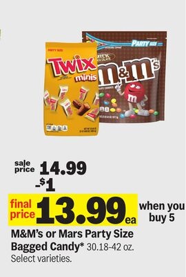 M&M's® or Mars Party Size Bagged Candy*