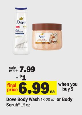 Dove Body Wash 18-20 oz. or Body Scrub* 15 oz.