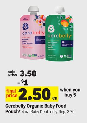 Cerebelly Organic Baby Food Pouch*