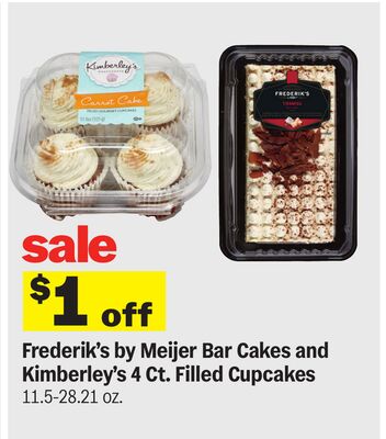 Frederik's by Meijer Bar Cakes and Kimberley's 4 Ct. Filled Cupcakes
