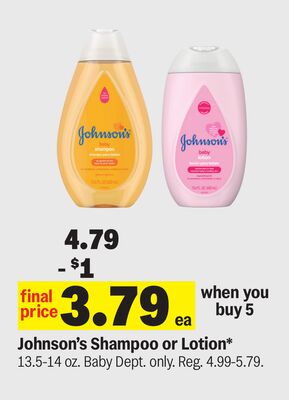 Johnson's Shampoo or Lotion*