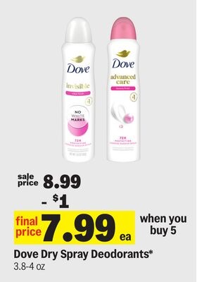 Dove Dry Spray Deodorants*