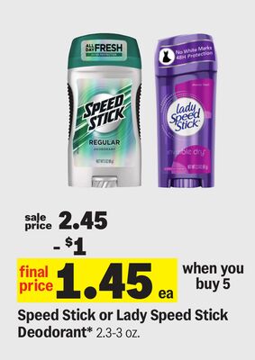 Speed Stick or Lady Speed Stick Deodorant*