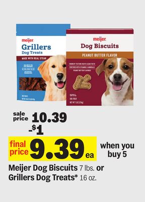 Meijer Dog Biscuits 7 lbs. or Grillers Dog Treats* 16 oz.