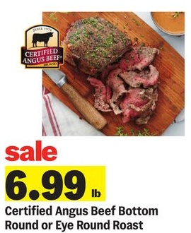 Certified Angus Beef Bottom Round or Eye Round Roast