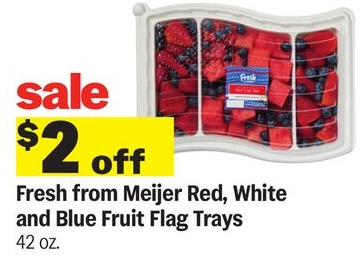 Fresh from Meijer Red, White and Blue Fruit Flag Trays