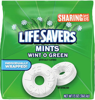 Lifesavers Sharing Size Wint-O-Green or Pep-O-Mint Breath Mints Bagged Candy