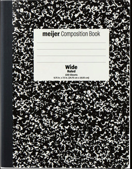 Meijer 100 Sheet Composition Book*