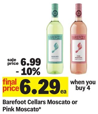 Barefoot Cellars Moscato or Pink Moscato*