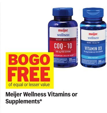 Meijer Wellness Vitamins or Supplements*
