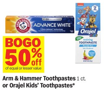 Arm & Hammer Toothpastes 1 ct. or Orajel Kids' Toothpastes*