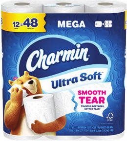 Charmin Bath Tissue 9 ct. Mega XL or 12 ct. Mega Roll or Bounty Paper Towels 6 ct. Double Roll Plus