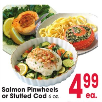 Salmon Pinwheels or Stuffed Cod