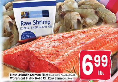 Fresh Atlantic Salmon Fillet, Waterfront Bistro 16-20 Ct. Raw Shrimp
