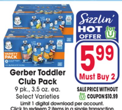 Gerber Toddler Club Pack