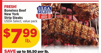 FRESH! Boneless Beef New York Strip Steaks